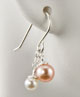 Double Dangle (Peach/White) Pearl Earrings