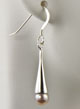 Cone Dangle (Silver) Pearl Earrings