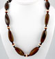 Burnt Buffalo Horn & Old Palm Wood Necklace