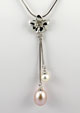 Flower - Double Pearl Drop Necklace