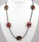 Rhodonite with Black Seed Beads Necklace