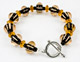 Black & Amber Bead Bracelet