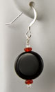 Black & Red Disk Beaded Earrings