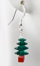 Christmas Holiday Christmas Tree Green Beaded Earrings