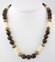 Buri & Brazil Beads with Hand-Carved Bone Necklace