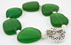 Green Sea Glass & White Pearl Bracelet