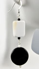 Black & White Agate Beaded Earrings