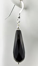 Black Agate Faceted Drop Beaded Earrings