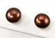 Chocolate Bronze Button Style Post Pearl Earrings