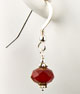 Red Velvet Crystal and Bali Silver Earrings