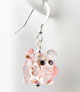 Pink Little Piggy Lampwork Glass Earrings