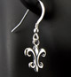 Sterling Silver Fleur de Lis Dangle Earrings