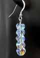 Alexandrite Color Change Glass Stacked Heart Earrings