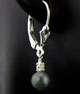 Dark Gray Freswater Pearl Leverback Earrings