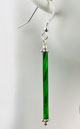 Bright Green Twister Stick Glass Beaded Earrings