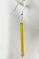 Bright Yellow Stick Glass Beaded Earrings