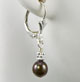 Espresso Brown Freshwater Pearl Leverback Earrings