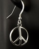 Domed Peace Symbol Sterling Silver Earrings