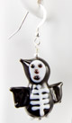 Halloween Holiday Skeleton Lampwork Glass Earrings