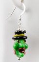 Halloween Holiday Witch Lampwork Glass Earrings