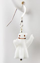 Halloween Holiday White Ghost Lampwork Glass Earrings
