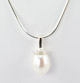 Pearl (White) & 8-Sided Chain (18") Necklace