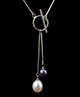 Toggle Lariat - Double Pearl Drop Necklace